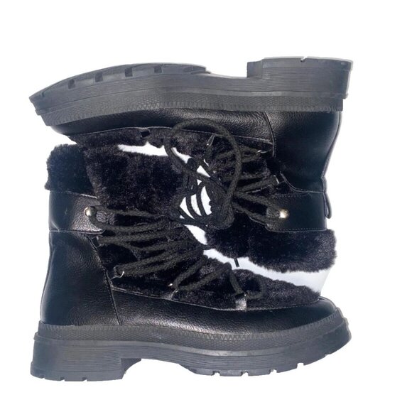 Steve Madden Shoes - Steve Madden Dione Snow Boots Womens Size 6 Black Leather Faux Fur DION02S1